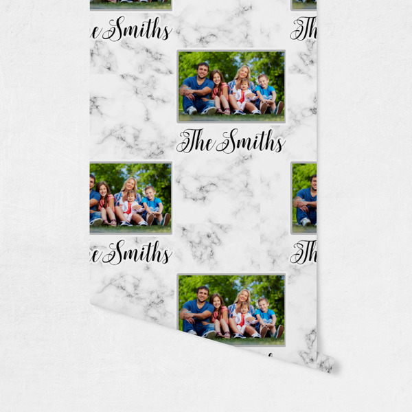 Family Photo and Name Wallpaper on Wall