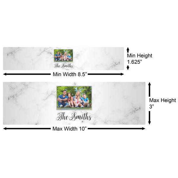 Family Photo and Name Water Bottle Labels w/ Dimensions