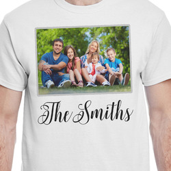 Family Photo and Name T-Shirt - White - Large