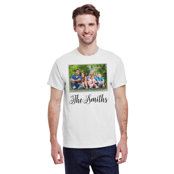 Custom Family Photo and Name T-Shirt - White - XL