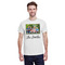 Family Photo and Name White Crew T-Shirt on Model - Front