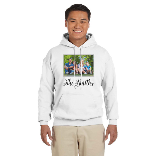 Custom Family Photo and Name Hoodie - White