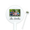 Family Photo and Name 5.5" Round Plastic Stir Sticks - White - Single-Sided