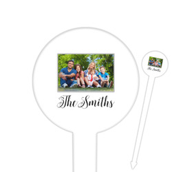 Family Photo and Name Cocktail Picks - Round Plastic