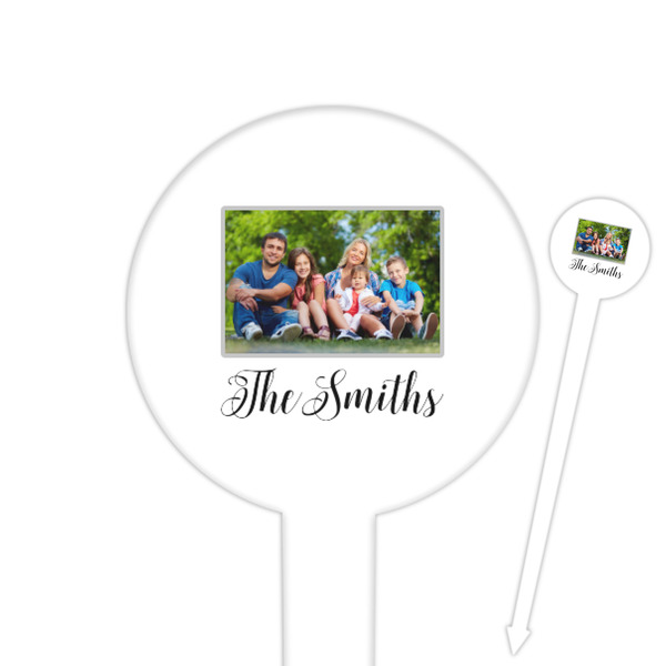 Custom Family Photo and Name Round Plastic Food Picks