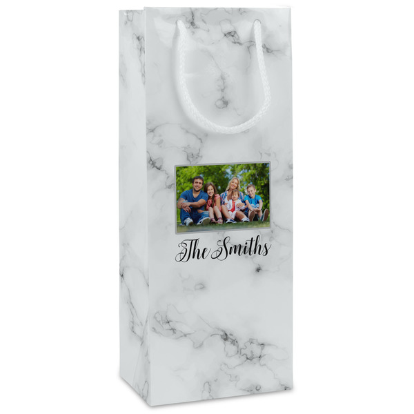Custom Family Photo and Name Wine Gift Bags - Gloss