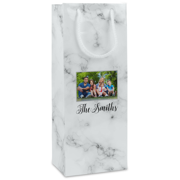 Custom Family Photo and Name Wine Gift Bags - Matte