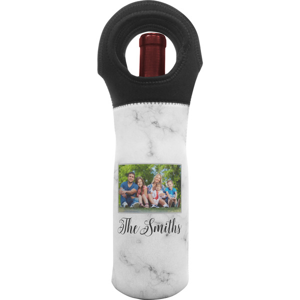 Custom Family Photo and Name Wine Tote Bag