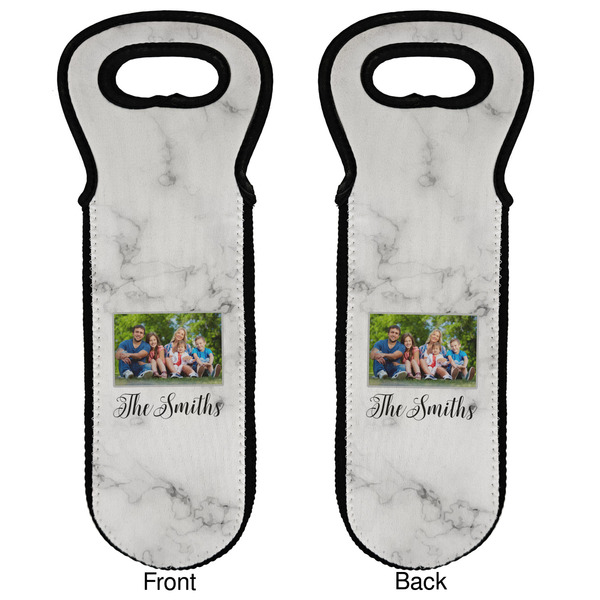 Family Photo and Name Wine Tote Front & Back