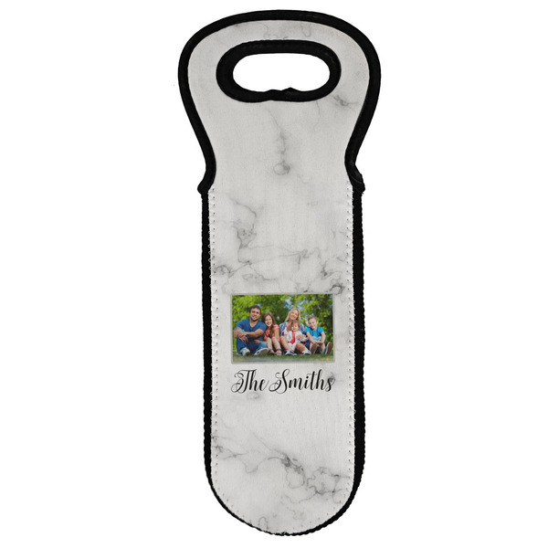 Custom Family Photo and Name Wine Tote Bag