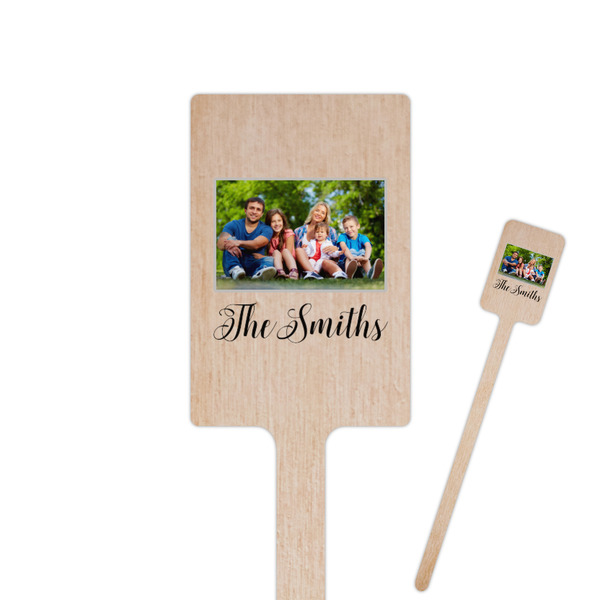 Custom Family Photo and Name Rectangle Wooden Stir Sticks