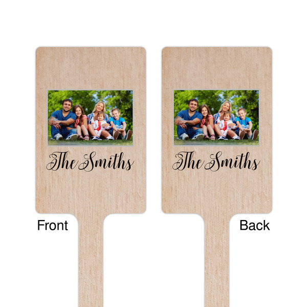 Family Photo and Name Wooden 6.25" Stir Stick - Rectangular - Double Sided - Front & Back