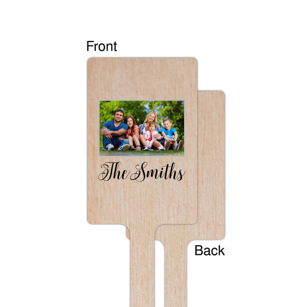 Family Photo and Name Wooden 6.25" Stir Stick - Rectangular - Single - Front & Back