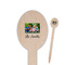 Family Photo and Name Wooden Food Pick - Oval - Closeup