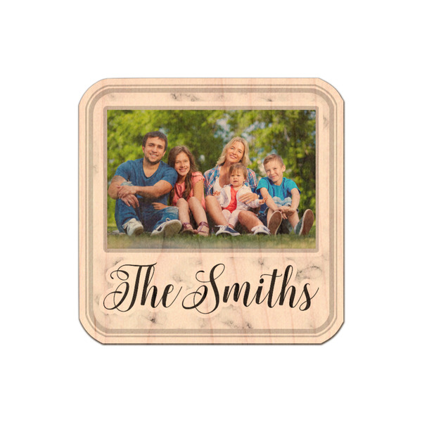 Custom Family Photo and Name Natural Wooden Sticker