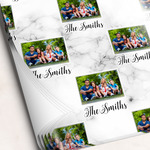 Family Photo and Name Wrapping Paper Sheets