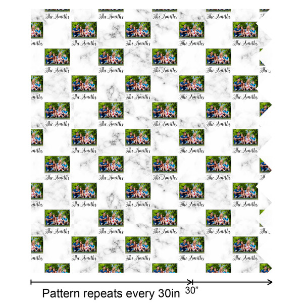 Family Photo and Name Wrapping Paper Roll - Satin - Partial Roll