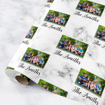 Family Photo and Name Wrapping Paper Roll - Medium - Satin