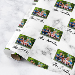 Family Photo and Name Wrapping Paper Roll - Small - Satin