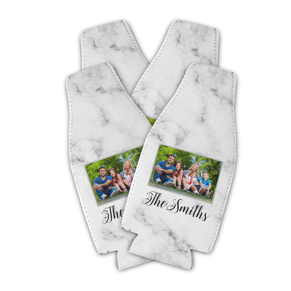Family Photo and Name Zipper Bottle Cooler - Set of 4 - Main