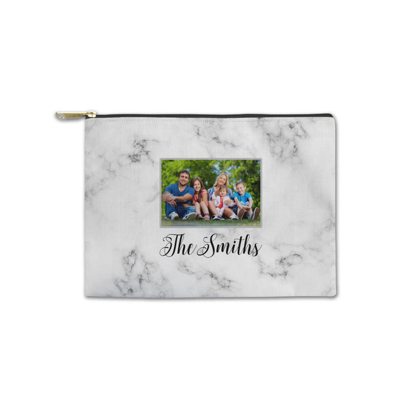 Custom Family Photo and Name Zipper Pouch - Small - 8.5" x 6"