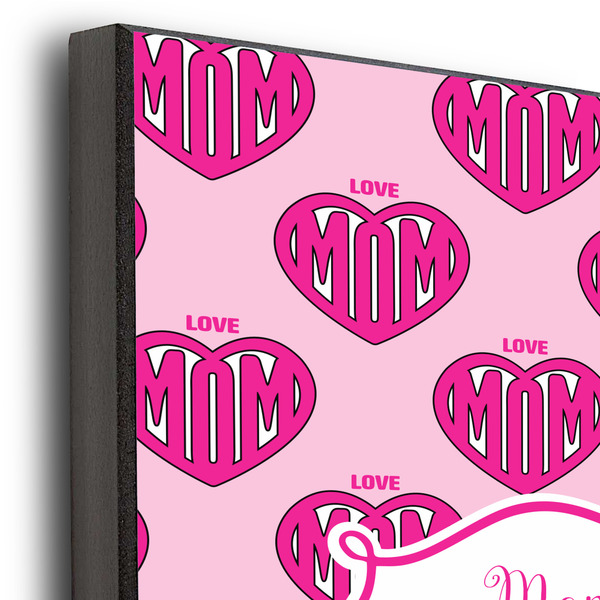 Love You Mom 11x14 Wood Print - Closeup