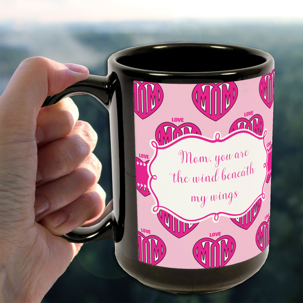 Love You Mom 15oz. Black Mug - LIFESTYLE