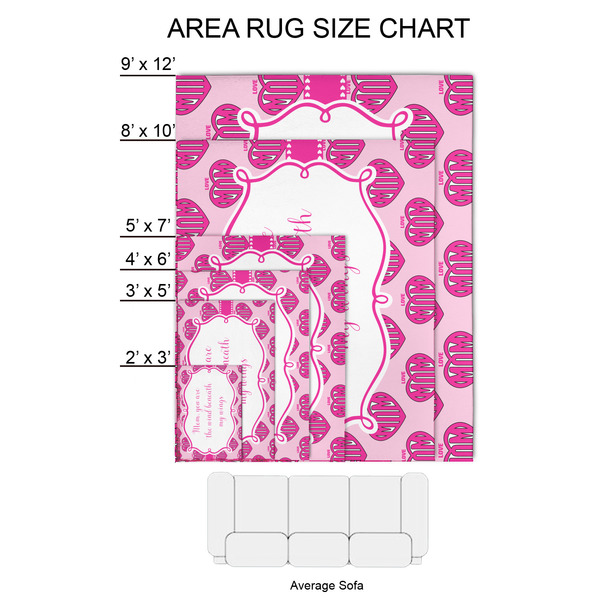 Love You Mom 2'x3' Indoor Area Rugs - Size Chart