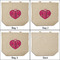 Love You Mom 3 Reusable Cotton Grocery Bags - Front & Back View