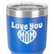 Love You Mom 30 oz Stainless Steel Ringneck Tumbler - Blue - Close Up