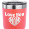 Love You Mom 30 oz Stainless Steel Ringneck Tumbler - Coral - CLOSE UP