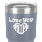 Love You Mom 30 oz Stainless Steel Ringneck Tumbler - Grey - Close Up