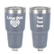 Love You Mom 30 oz Stainless Steel Ringneck Tumbler - Grey - Double Sided - Front & Back