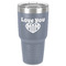 Love You Mom 30 oz Stainless Steel Tumbler - Grey - Single-Sided