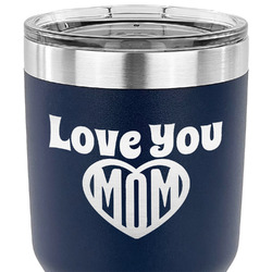 Love You Mom 30 oz Stainless Steel Tumbler - Navy - Double Sided