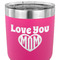 Love You Mom 30 oz Stainless Steel Ringneck Tumbler - Pink - CLOSE UP