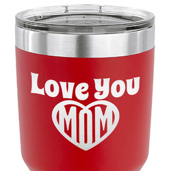 Love You Mom 30 oz Stainless Steel Tumbler - Red - Double Sided
