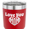 Love You Mom 30 oz Stainless Steel Ringneck Tumbler - Red - CLOSE UP