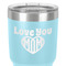 Love You Mom 30 oz Stainless Steel Ringneck Tumbler - Teal - Close Up