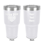 Love You Mom 30 oz Stainless Steel Tumbler - White - Double-Sided