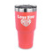 Love You Mom 30 oz Stainless Steel Ringneck Tumblers - Coral - FRONT