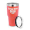 Love You Mom 30 oz Stainless Steel Ringneck Tumblers - Coral - LID OFF