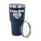 Love You Mom 30 oz Stainless Steel Ringneck Tumblers - Navy - LID OFF