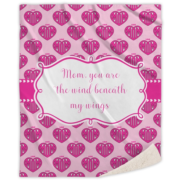 Custom Love You Mom Sherpa Throw Blanket