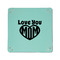 Love You Mom 6" x 6" Teal Leatherette Snap Up Tray - APPROVAL