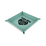 Love You Mom 6" x 6" Teal Faux Leather Valet Tray