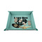 Love You Mom 6" x 6" Teal Leatherette Snap Up Tray - STYLED