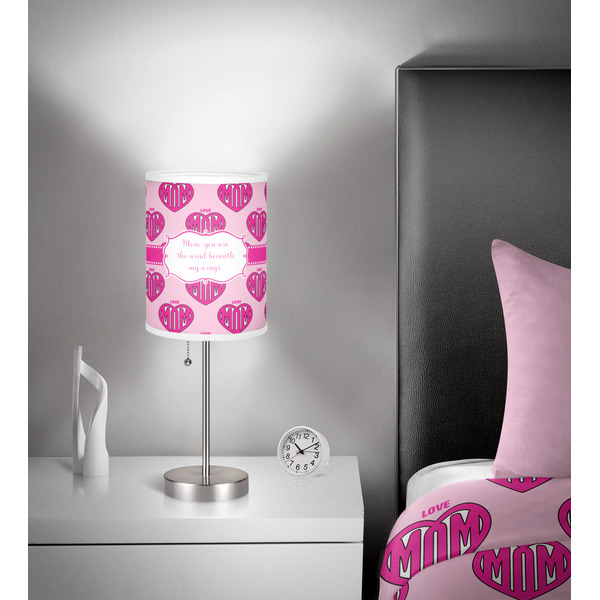 Love You Mom 7 inch drum lamp shade - in room