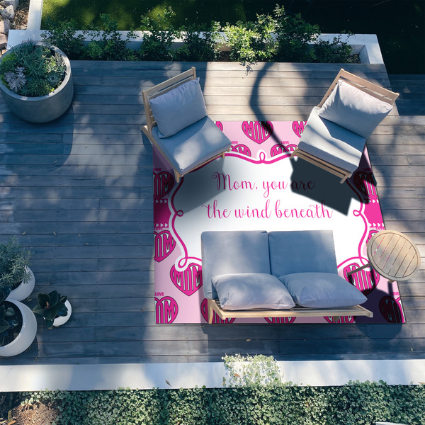 Love You Mom 8'x10' Patio Rug - In context