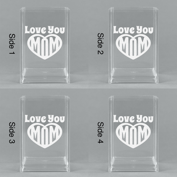 Love You Mom Acrylic Pen Holder - All Sides